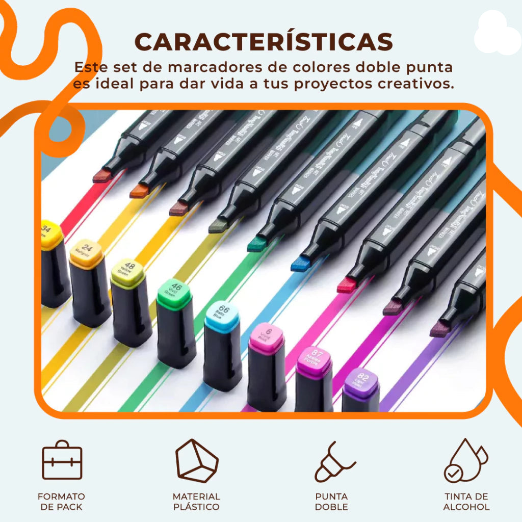 MARCADORES TOUCH® x48 u 80 UNIDADES DOBLE PUNTA