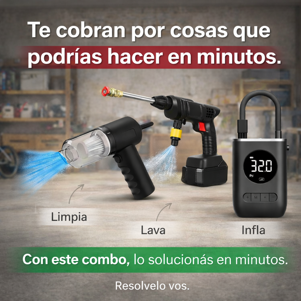 ProCar 360™ – Limpieza, Inflado y Potencia 3 en 1