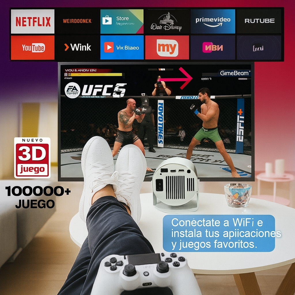 GameBeam™ Proyector + consola, todo en uno