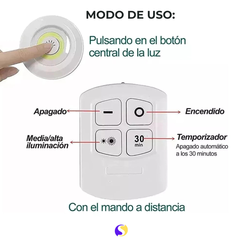 SET DE 3 LUCES LED A CONTROL REMOTO + Pilas de Regalođđ