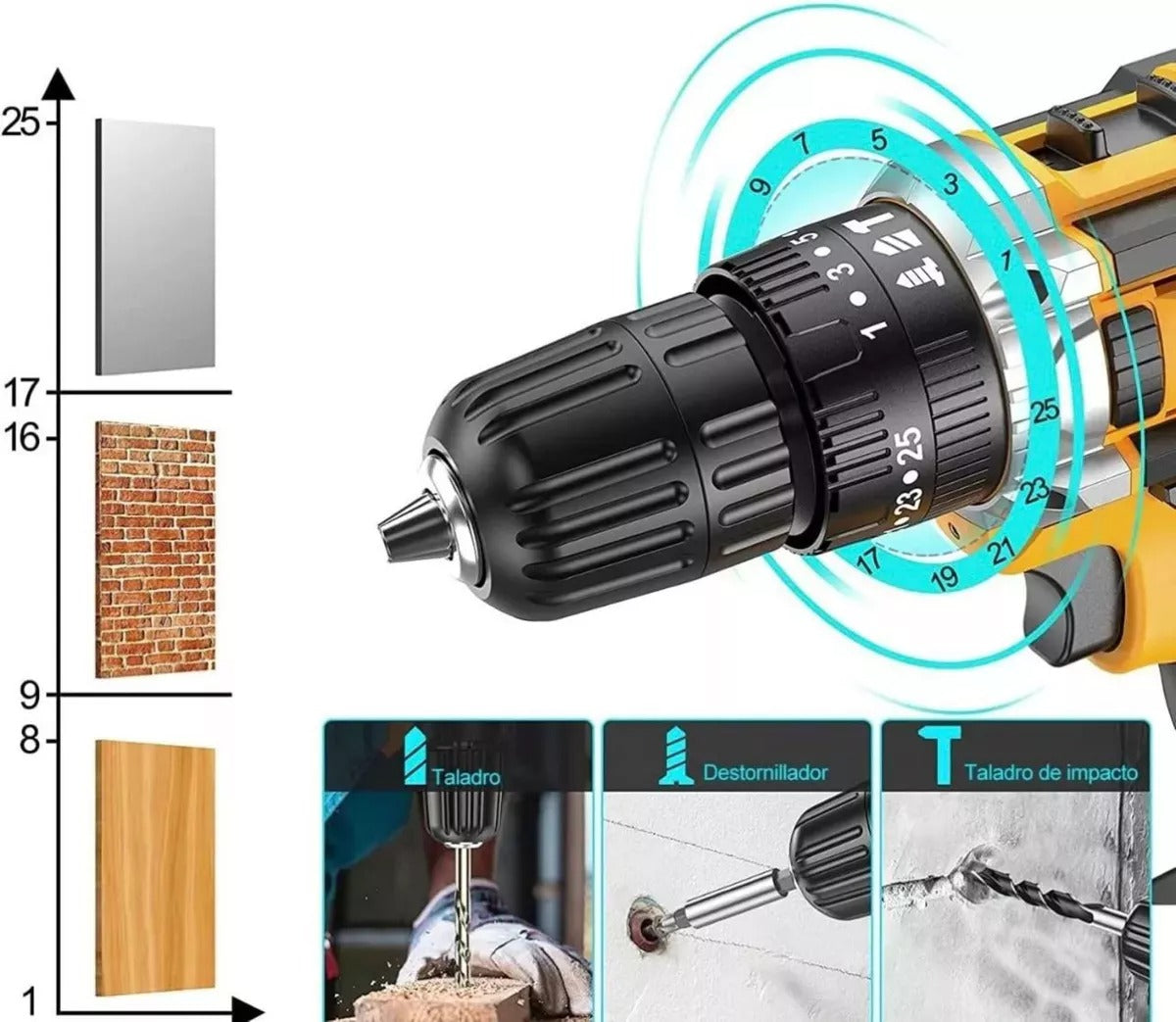 Taladro Inalambrico Atornillador Electrico 2 Baterias Recargable (NOVATIX-HYTOSHY)