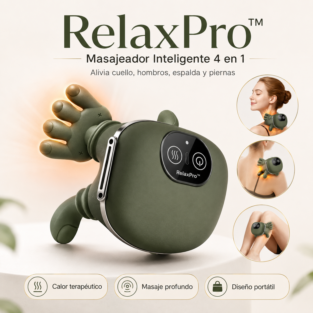 RelaxPro™ — Masajeador Inteligente para Cuello, Hombros y Espalda