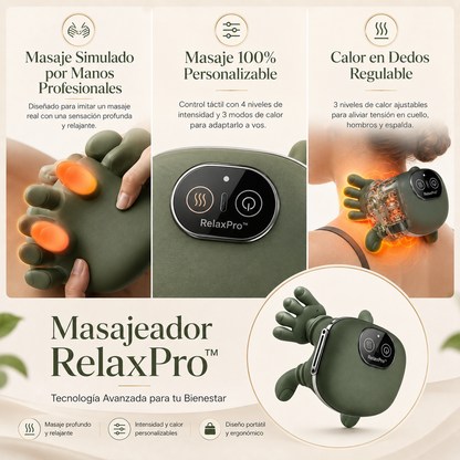 RelaxPro™ — Masajeador Inteligente para Cuello, Hombros y Espalda