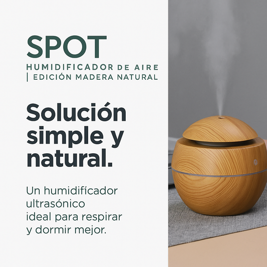 🌿 SPOT HUMIDIFICADOR DE AIRE | EDICIÓN MADERA NATURAL