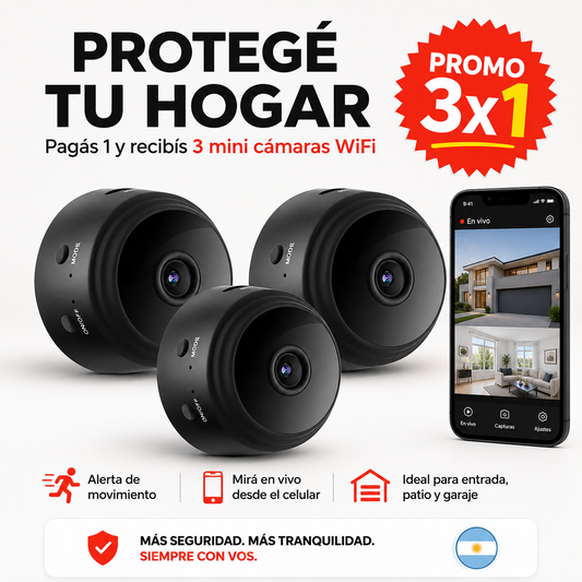 PROMO 3X1 SOLO POR HOY | MINI CÁMARAS DE SEGURIDAD WIFI FULL HD