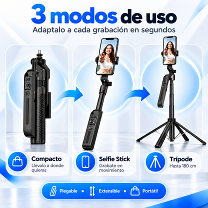 TriCam 360™ — Trípode Inteligente con Seguimiento Facial por IA