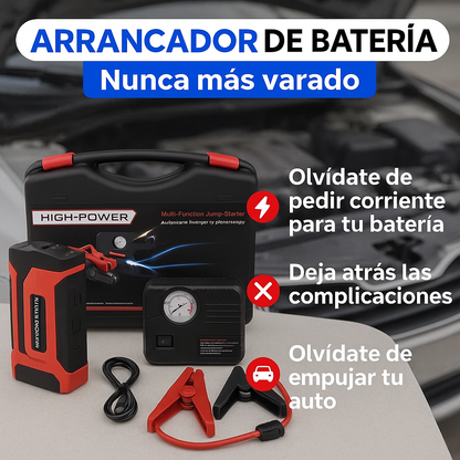 KIT AUTORESCATE 4 EN 1 - Arrancador, Compresor, Linterna, PowerBank!