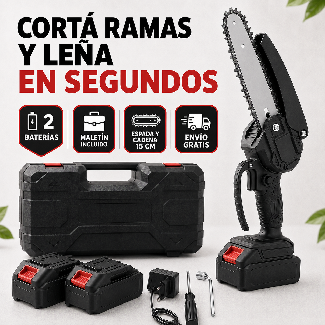Especificaciones mini motosierra