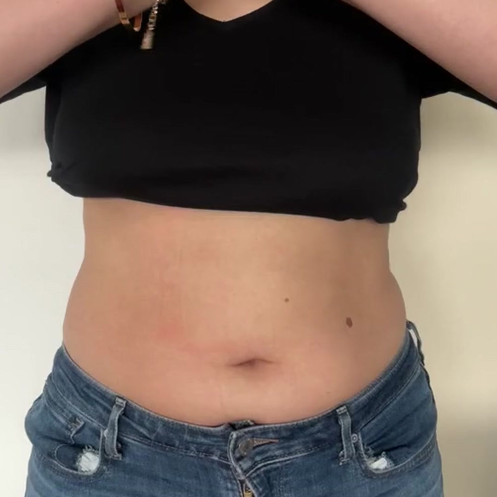 Antes: cintura sin faja