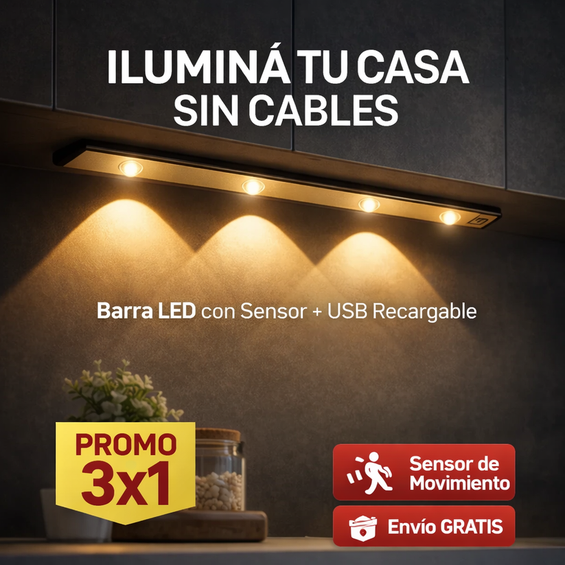 ¡PROMO 3X1! Barra Led con Sensor Movimiento de 40 cm – ElectroArg