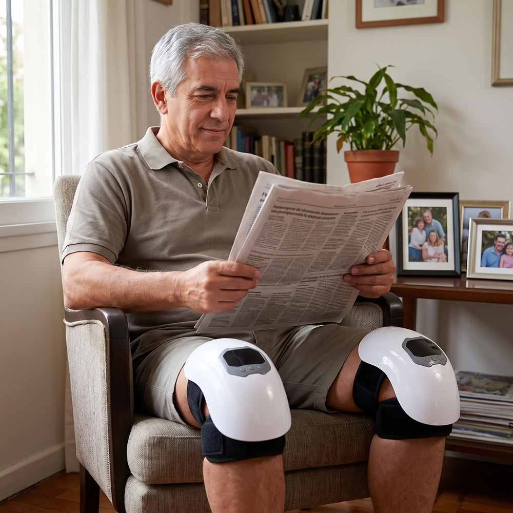Hombre usando dos RodiTherm, uno en cada rodilla
